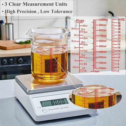 High Borosilicate Glass Measuring Cup-V-Shaped Spout，Glass Measuring Beaker
