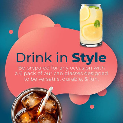 Can Shaped Drinking Glasses 16 oz