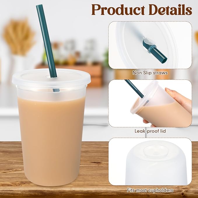 Lounsweer 15 Pcs Clear Reusable Cups
