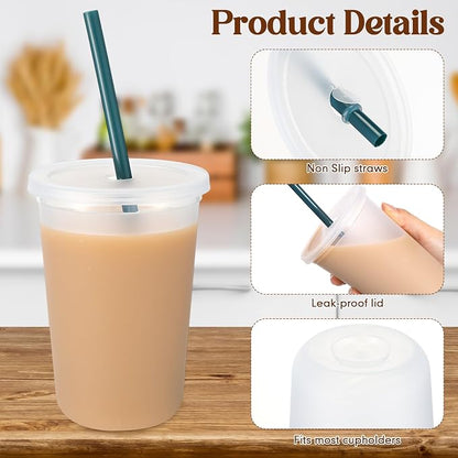 Lounsweer 15 Pcs Clear Reusable Cups