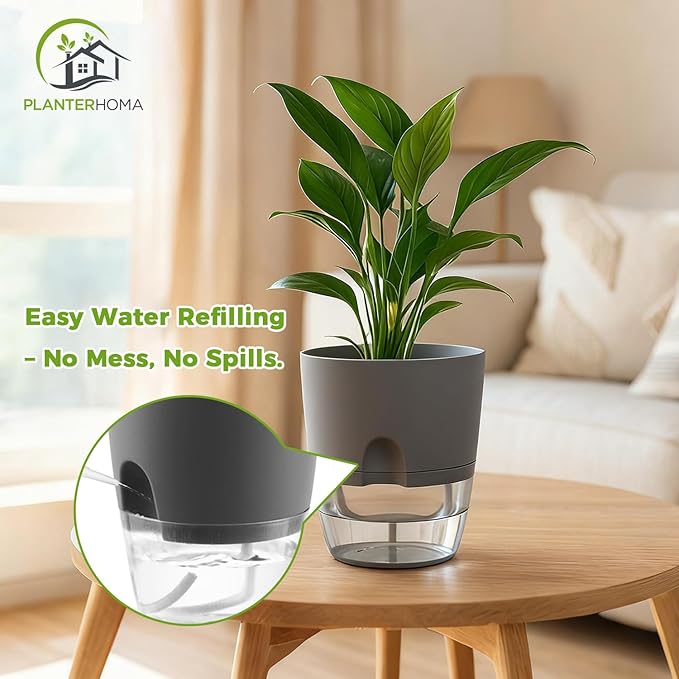 Planterhoma 5 Pack Self Watering Pots