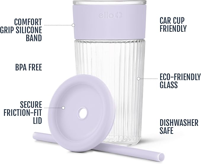 Ello Ava 18oz Glass Tumbler