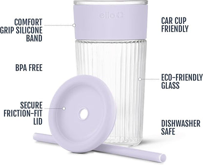 Ello Ava 18oz Glass Tumbler