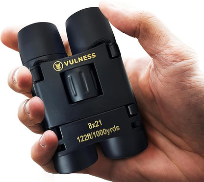 Binoculars for Adults | Compact Small Mini Travel Binocular for Bird Watching High Powered Electronics Cruise Ship Essentials Norwegian Alaska Must Haves Hiking Camping Gear a by VULNESS (Black, 8X21)