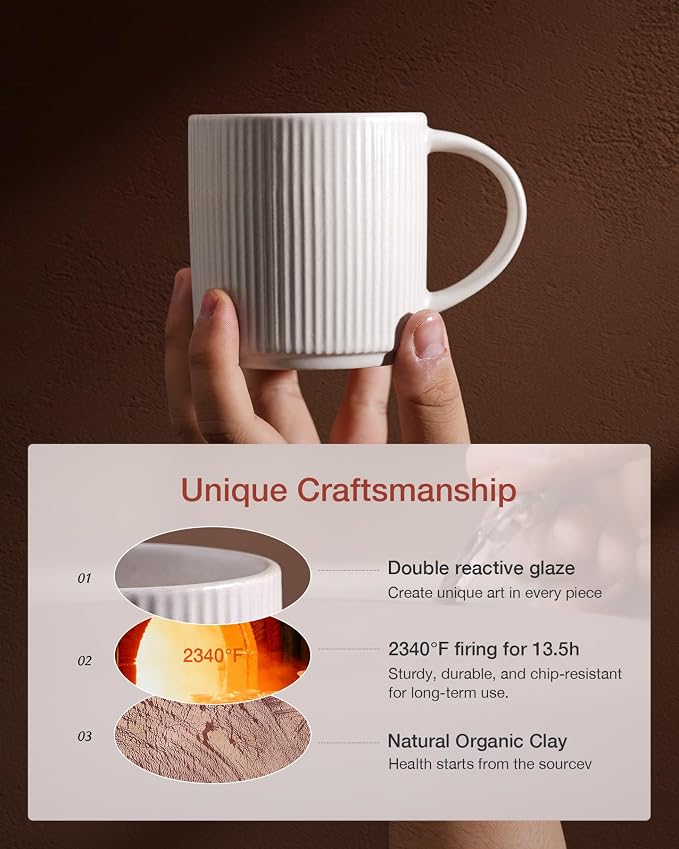 famiware Coffee Mug Set for 4, Star 12 oz Catering Mugs Cup Set