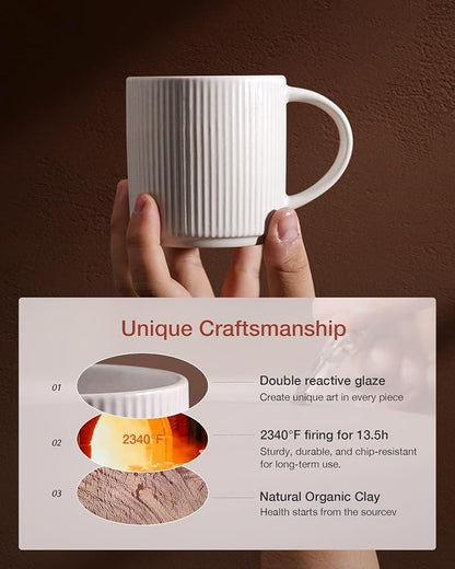 famiware Coffee Mug Set for 4, Star 12 oz Catering Mugs Cup Set