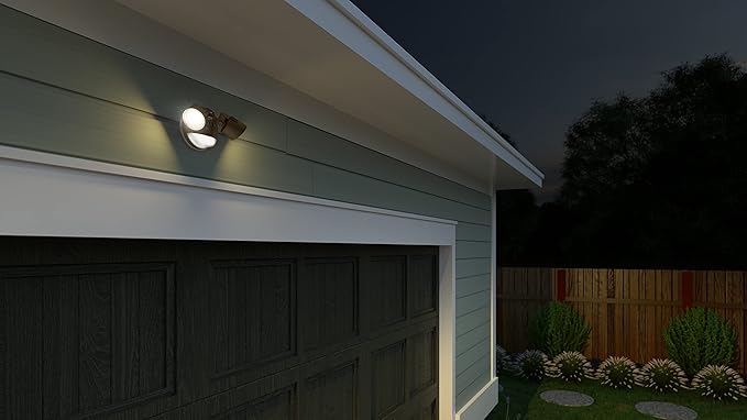 Lithonia Lighting HomeGuard 2-Light LED Outdoor Flood Lights, Motion Sensor