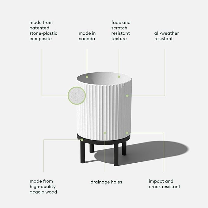 Veradek Demi Series Round Planter w/Stand