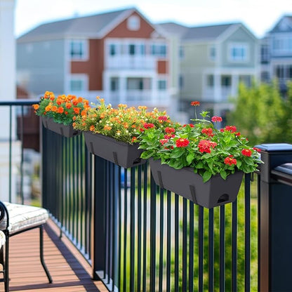 CADUKE Railing Planter Boxes 6 PCS, Planter Boxes