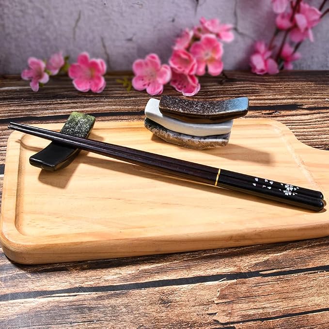 Ceramic Chopstick Rest Set of 4, Reactive Kiln Glaze Spoon Fork Holders |