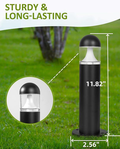 2 Pack Low Voltage Landscape Pathway Lights, 12V LED Bollard Light IP67