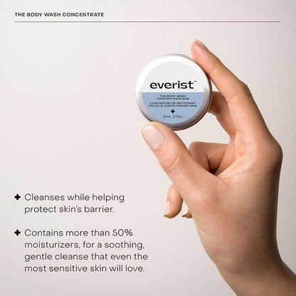Everist The Shower Essentials Travel Kit, Hydrating for All Hair and Skin Types, Smoothing & Softening, Plant-based, Color-safe, Dye-free, 0.7 fl oz Each, Tins