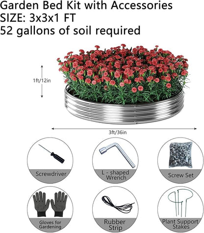Galvanized Metal Planter Raised Garden Bed Kit
