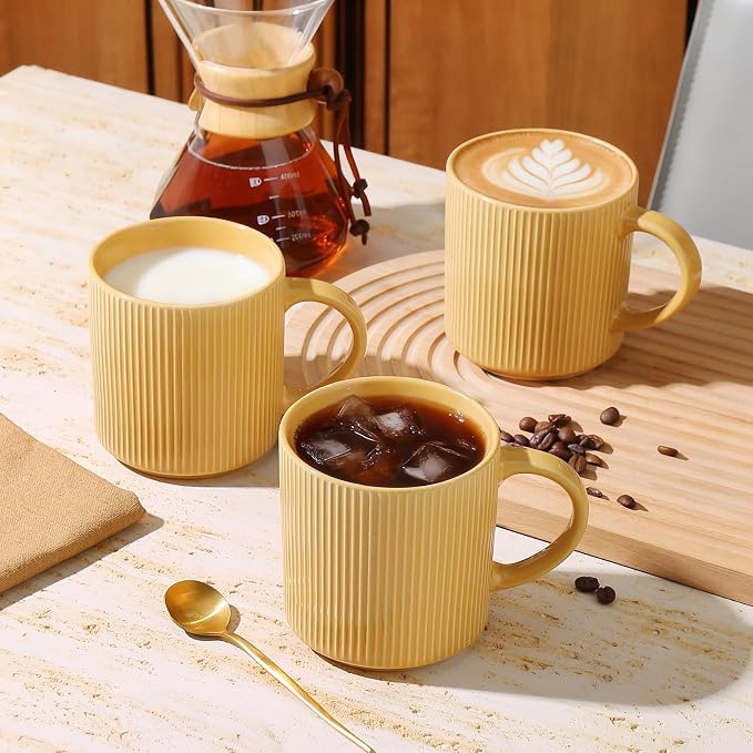 MONITO 16Oz Coffee Mugs Set of 6, Rustic Ceramic Coffee Cups Set