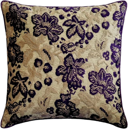 The HomeCentric King/Queen/Twin Purple Designer King 90"x18" Bed Runner with 2 Pillow Cover, Floral, Velvet Bed Scarf on Velvet Fabric - Plum Petal