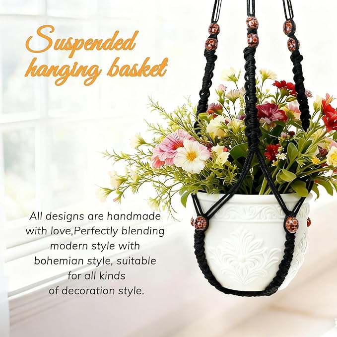 35 Inch Macrame Plant Hanger, Large