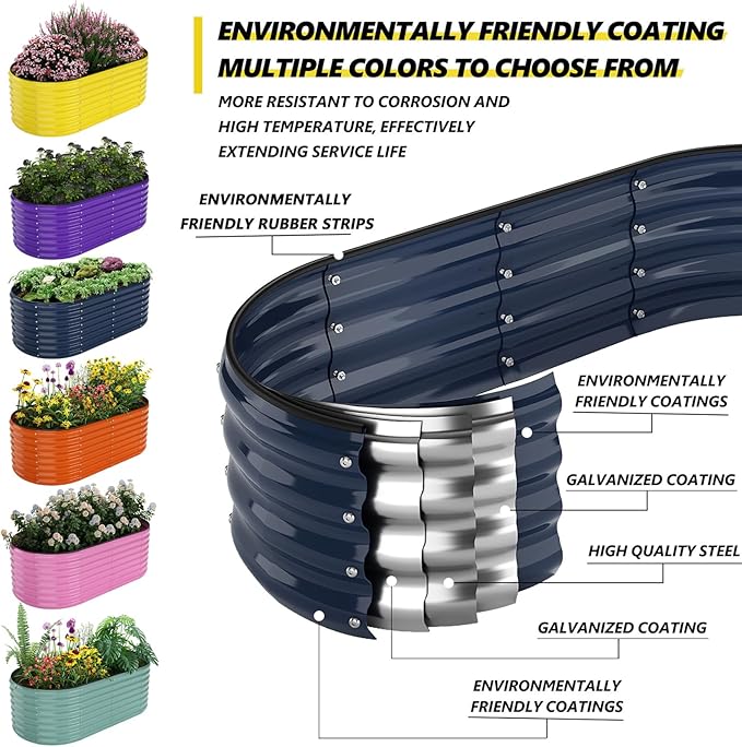 Galvanized Metal Planter Raised Garden Bed Kit