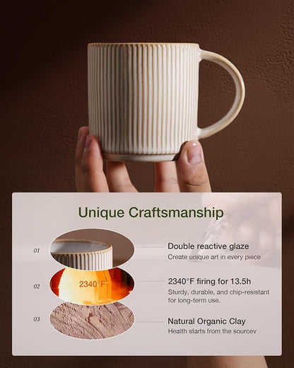 famiware Coffee Mug Set for 8, Star 12 oz Catering Mugs Cup Set