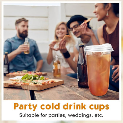 Baderke 50 Pcs Round Bottom Plastic Cups
