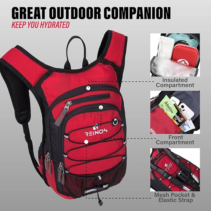 Hydration Pack Backpack with 3L Water Bladder for Men & Women, Hiking Daypack with Thermal Insulation | Running, Cycling, Camping, Skiing, Outdoor Activities