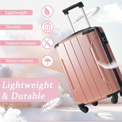 Merax 20 Inch Carry On Luggage Airline Approved, Hardshell ABS Suitcase with Spinner Wheels, TSA Lock, Lightweight Travel Luggage for Business Trips & Weekend Getaways