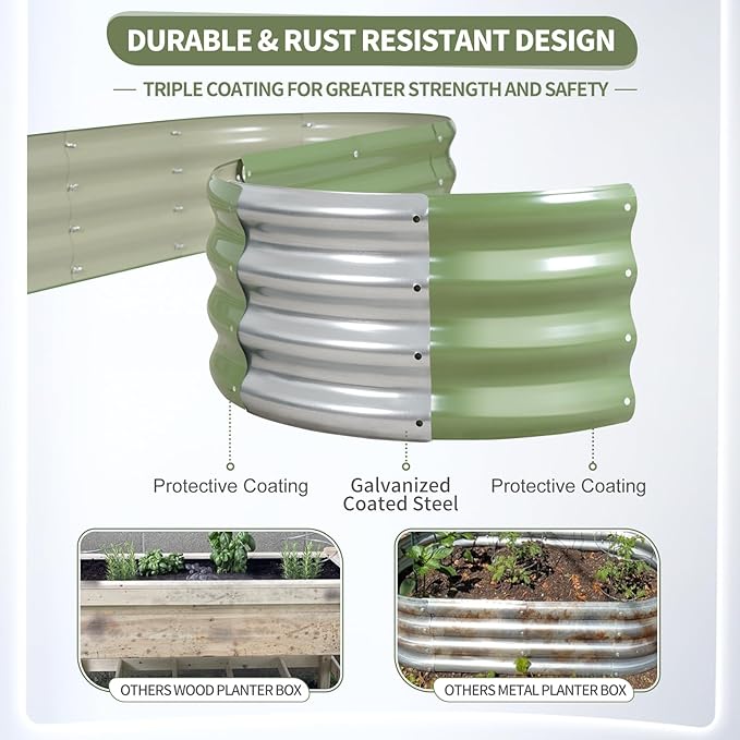 Galvanized Raised Garden Bed Outdoor- 2 Pcs Raised Beds