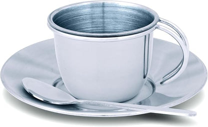 Melissa & Doug Stainless Steel Pretend Play Tea Set and Storage Rack
