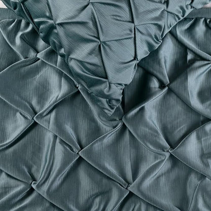 The HomeCentric Decorative Blue Queen 74 x 18 inch Bed Runner with Pillow Cover, Satin Pintucks Bed Scarf, Solid Color Modern - Satin Nights