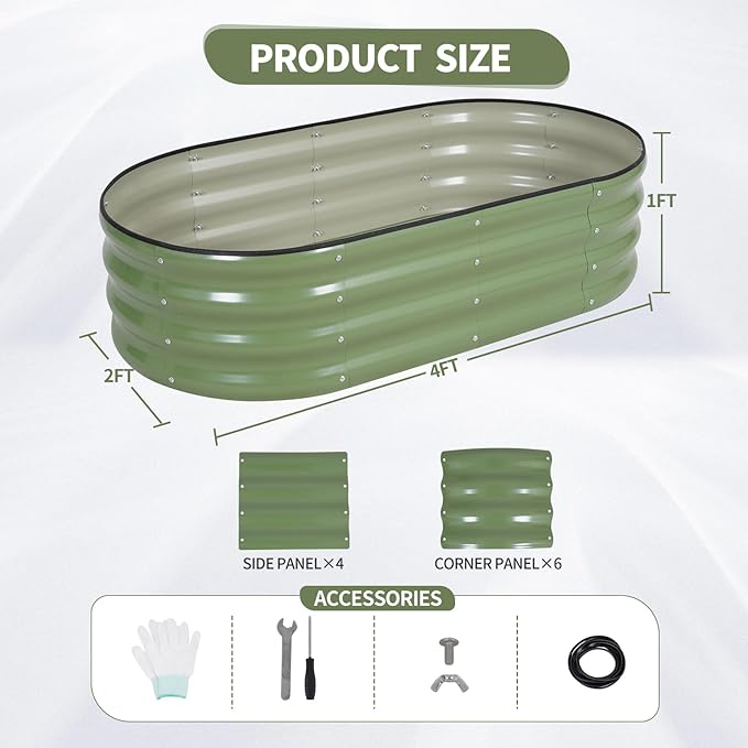 Galvanized Raised Garden Bed Outdoor- 2 Pcs Raised Beds
