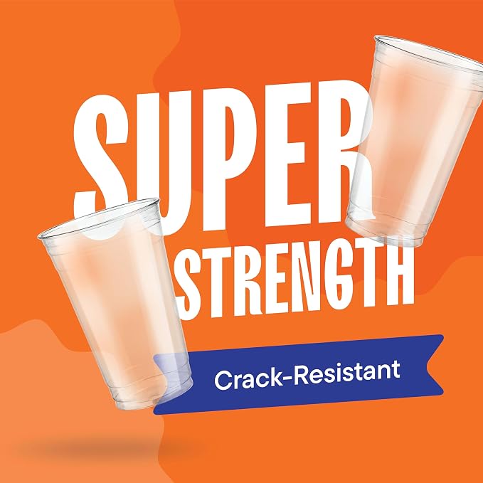 Stack Man Clear Disposable Plastic Cups PET Crystal Clear Disposable 20oz