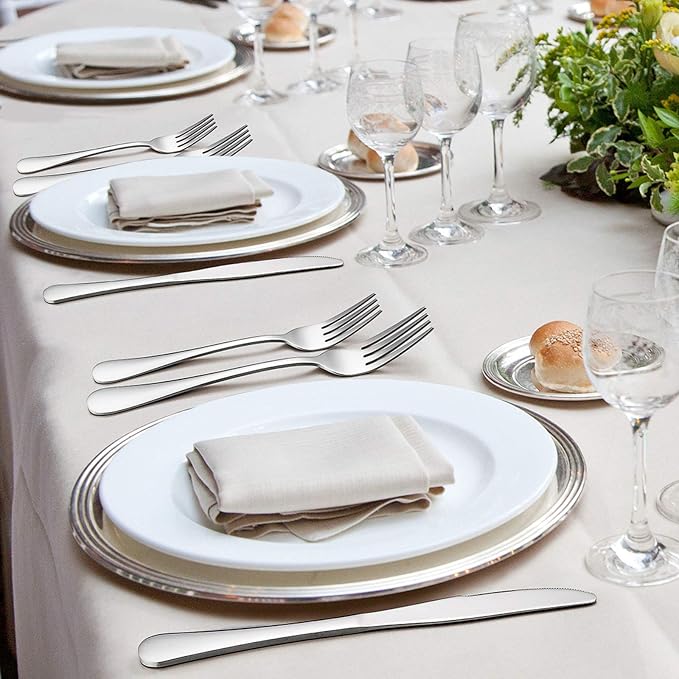 Silverware Set, 40-Piece Flatware Set, E-far Stainless Steel Eating Utensils