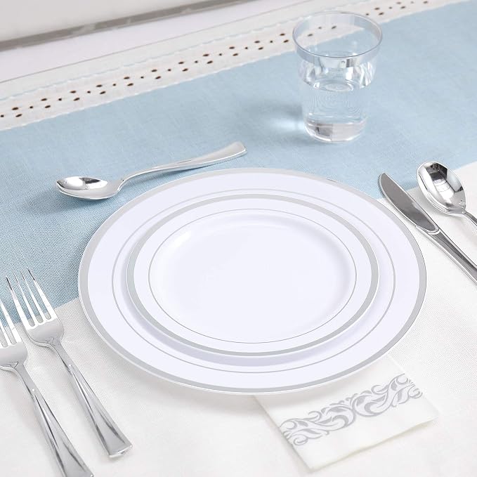 FOCUSLINE 175 Count Silver Dinnerware Set
