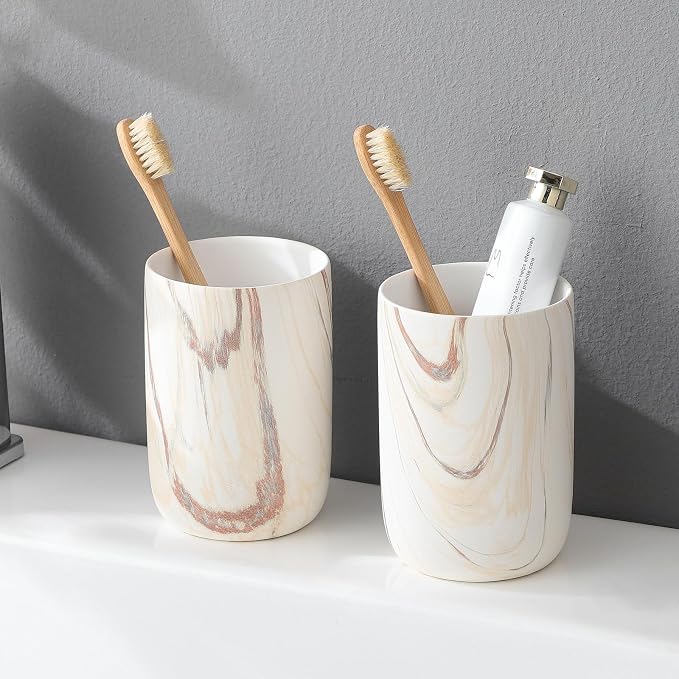 Brown Marble Toothbrush Holders