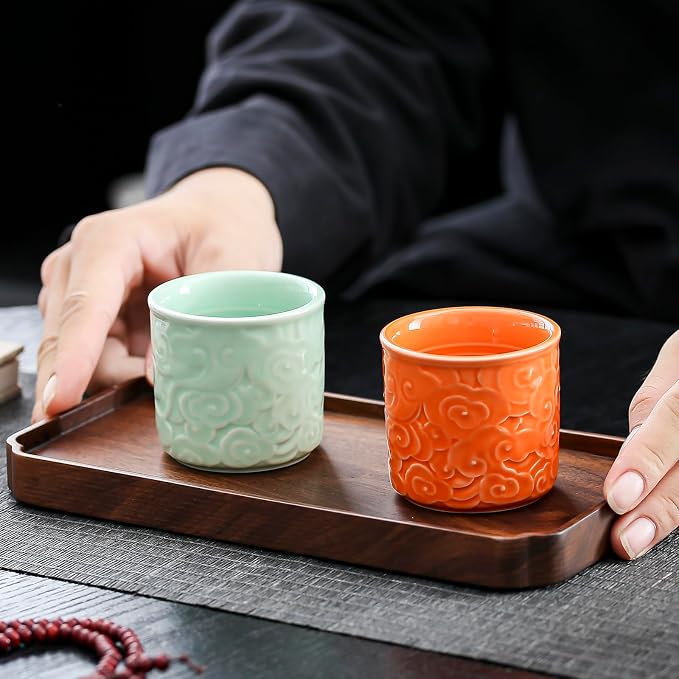 Ceramic Espresso Cups Set of 2-3oz Demitasse Cups