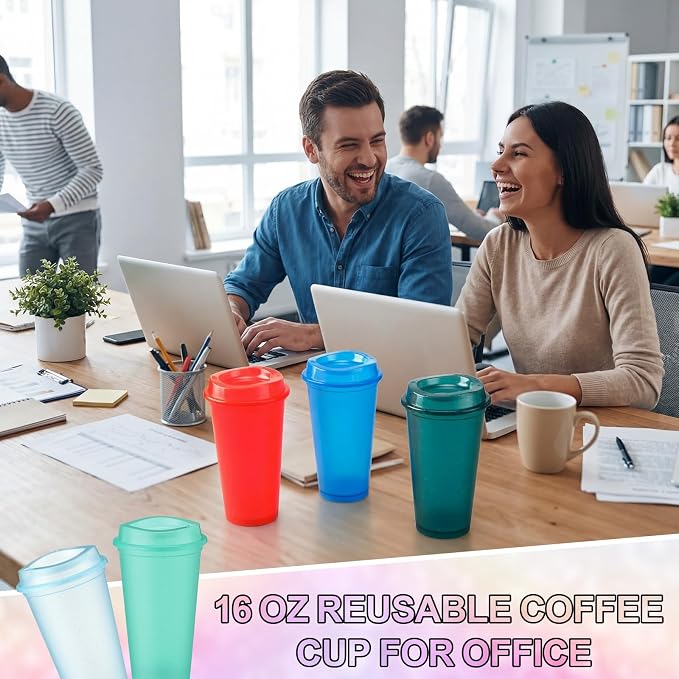 Honeydak 45 Pack 16 oz Reusable Coffee Cups