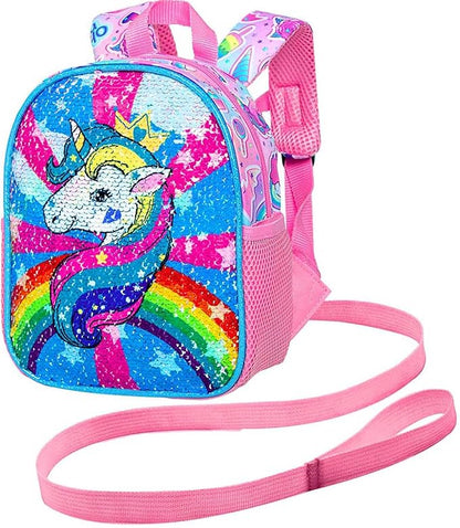 gxtvo Toddler Backpack Leash, 9.5" Kids Safety Leashes Bookbag for Children Boys Girls - Unicorn/Butterfly/Mermaid/Dinosaur