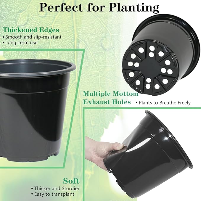 32-Pack 1.5 Gallon Nursery Pots, Thickened Soft Seed Starting Container