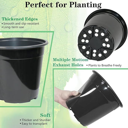 32-Pack 1.5 Gallon Nursery Pots, Thickened Soft Seed Starting Container
