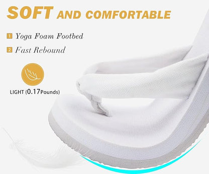 KuaiLu Flip Flops for Women with Arch Support Yoga Mat Comfortable Summer Beach Walking Thong Cushion Sandals Slip On Indoor Outdoor