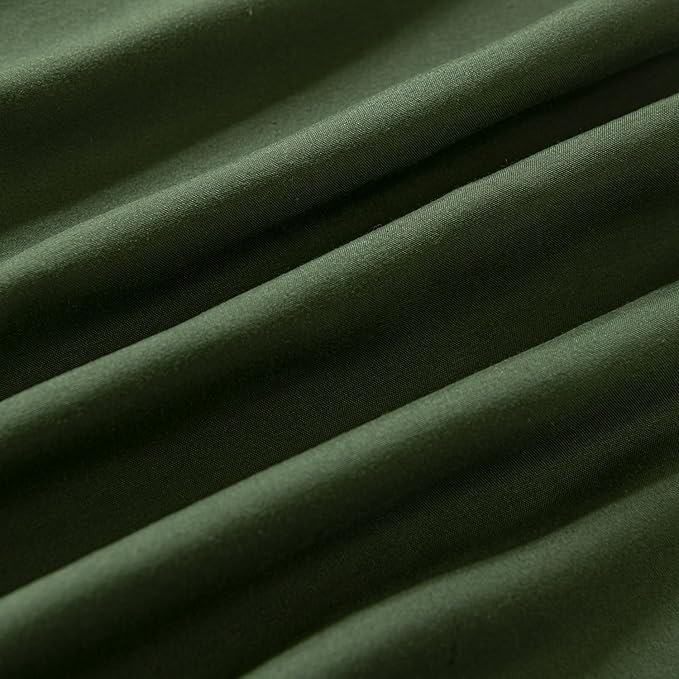 Bed Skirt Queen Size Ruffled Bed Skirt with Split Corners, 18 Inch Drop Dust Ruffle Bed Skirt with Platform, Green, Queen - 18" Drop