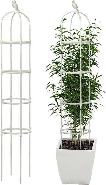 Garden Trellis for Climbing Plants, Rustproof Metal Pipe