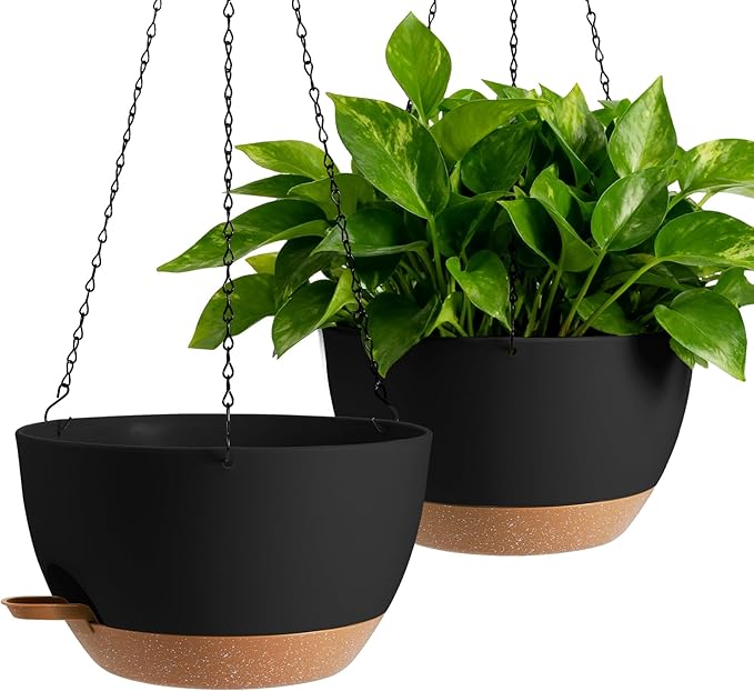 13-inch Oversized Hanging Planter Set of Two, Planters