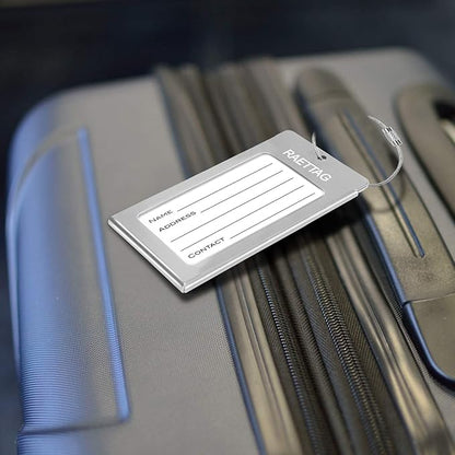 Luggage Tags Metal Suitcase Tags Travel Bag ID Identifier Luggage Tag (Silver 4-Pack)