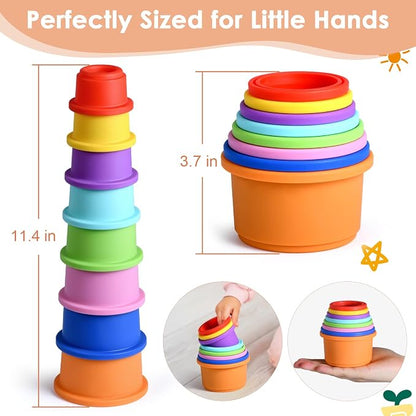 ZYFLSQ Stacking Cups Baby Toy 8 Pcs, Nesting Cups
