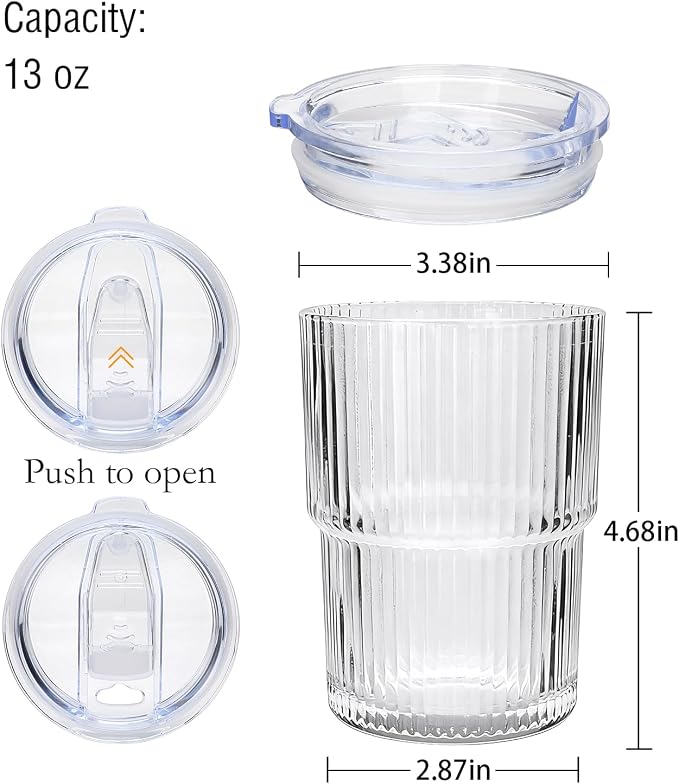 6 Pack 13oz Ripple Drinking Glasses