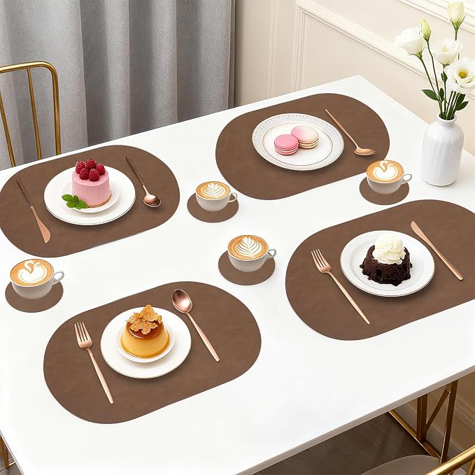 Faux Leather Placemats Set of 4