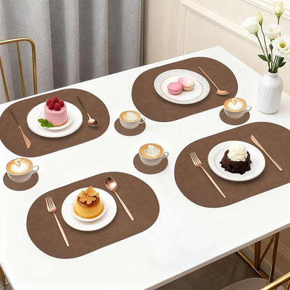 Faux Leather Placemats Set of 4