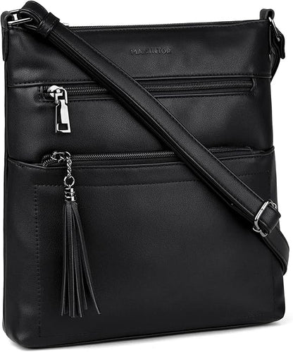 MASINTOR Crossbody Purses for Women, Multi Pocket Casual Crossbody Bag, Adjustable Strap Shoulder Bag with Tassel