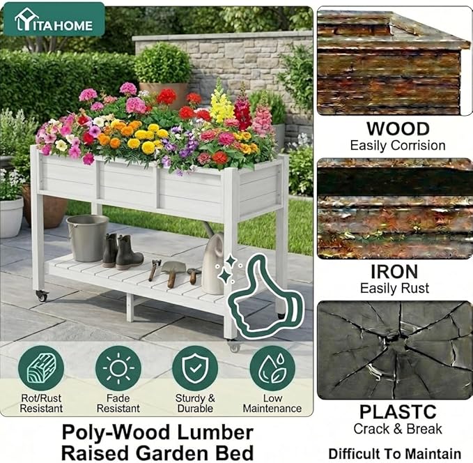 YITAHOME Raised Garden Bed HDPE