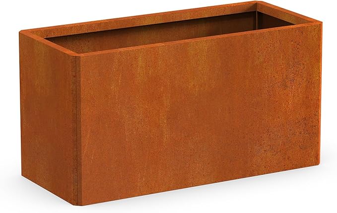 Co rten Steel Planter 36X15X15 inch Large Rectangular Planter Box Rustic Style